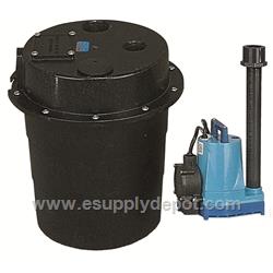 Little Giant 505055 WRS-5 115V 60Hz - 1/6 HP, 15 GPM @ 5' - Submersible Utility Pump, Water Removal System w/ 5 gal. tank & 10' power cord
